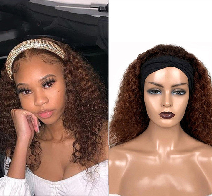 Human Hair Jerry Curly Headband Wigs Human Hair Jerry Curly Headband Wigs